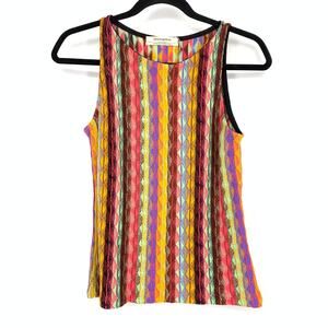 Aldomartins Multicolor Diamond Print Knit Tank Top Womens Apx Size Small